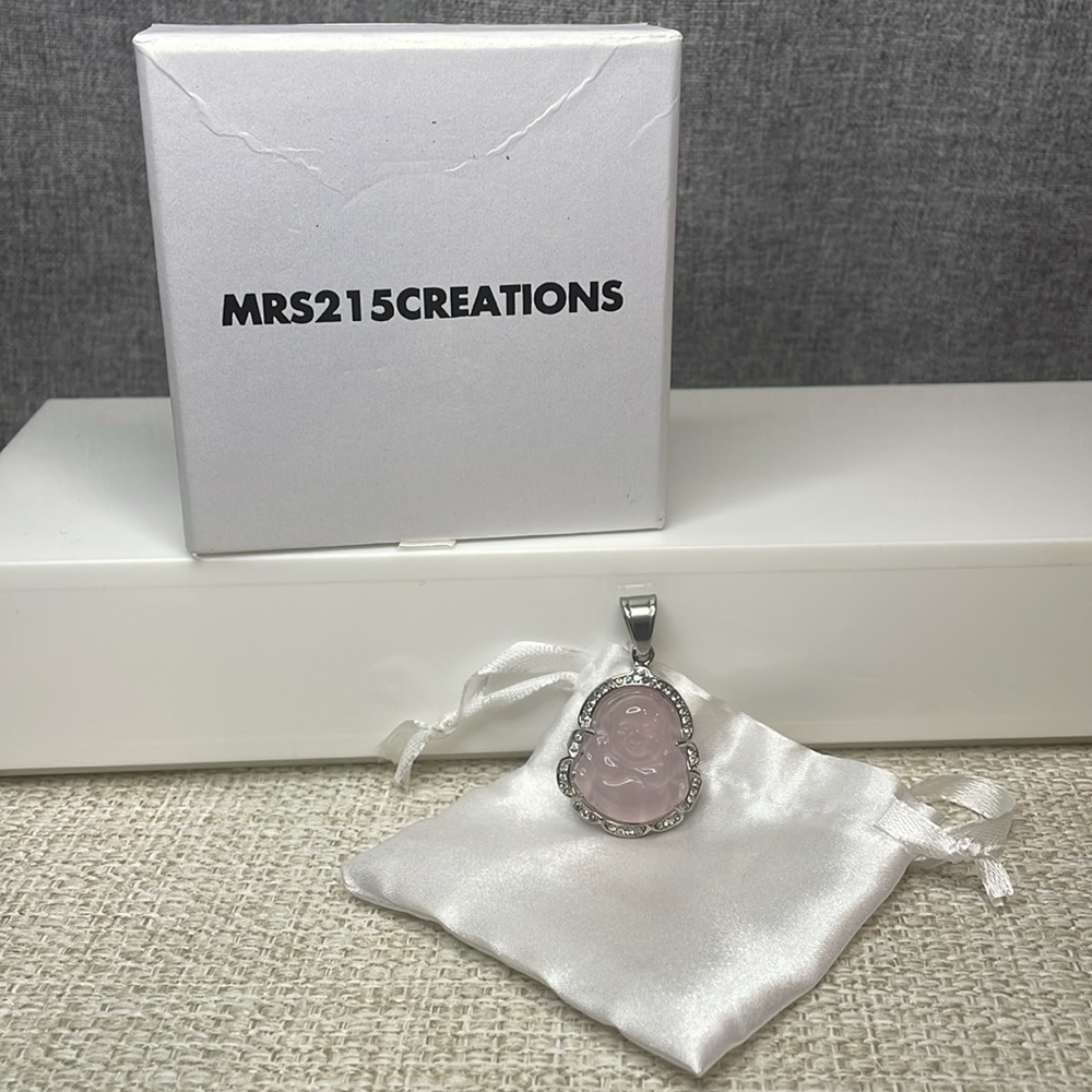 Pink Jade Buddha Pendant